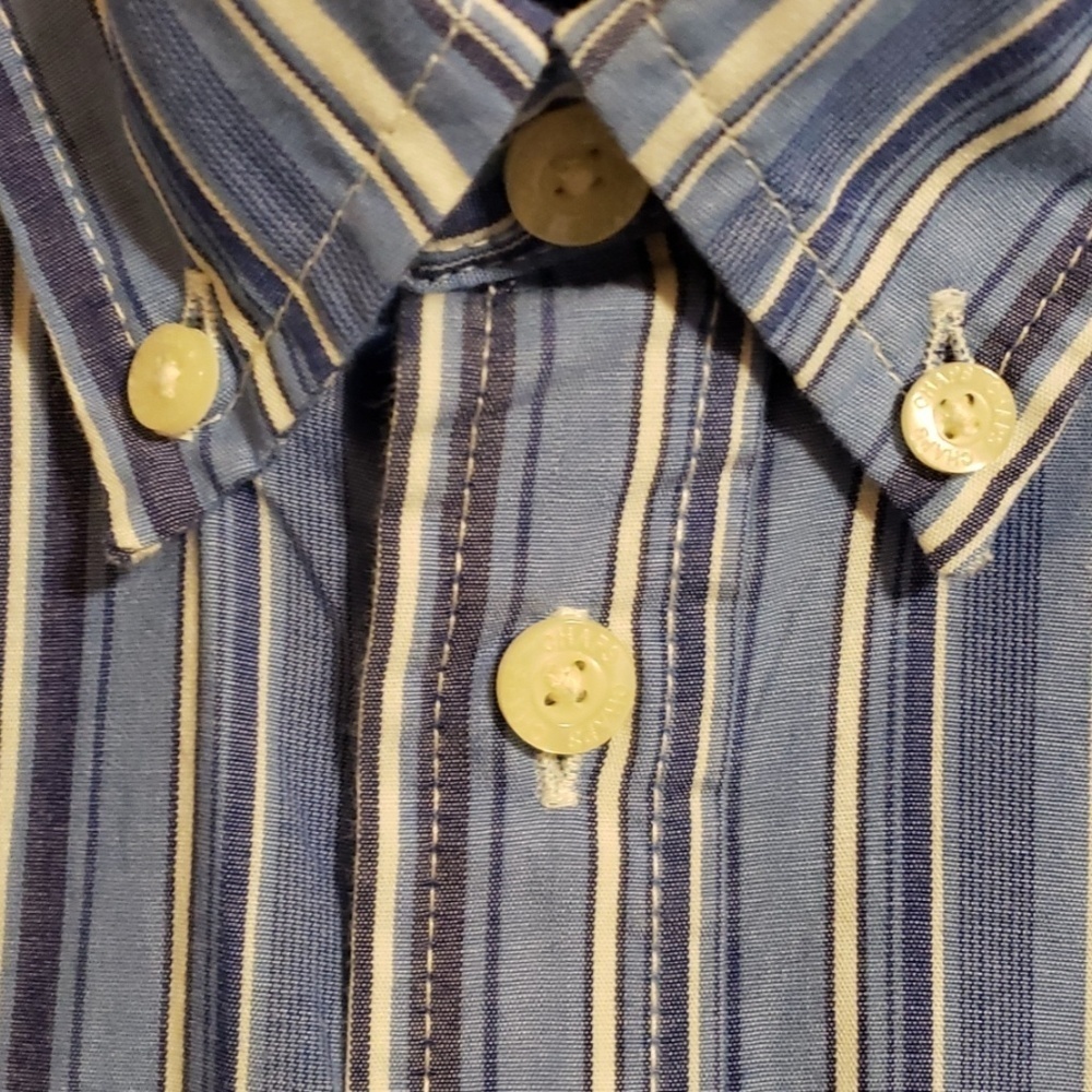 Long sleeve blue striped Chaps button down - Picture 4 of 5